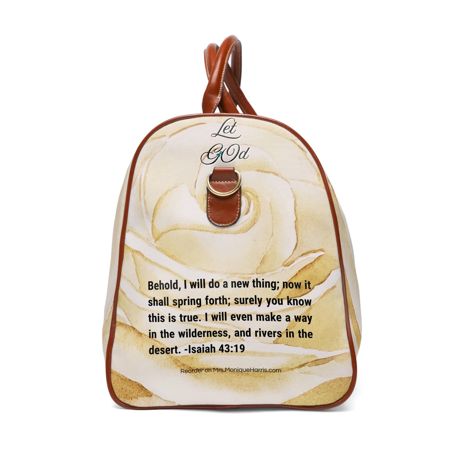 Let Go, Let God Waterproof Travel Bag, 20" x 12"