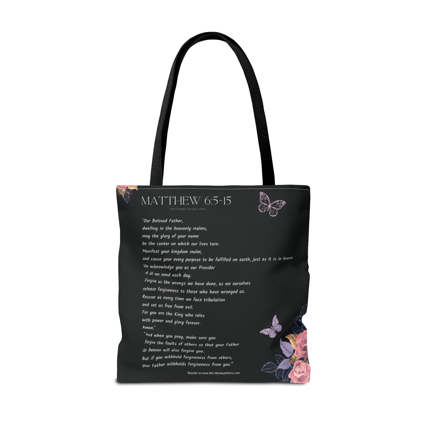 Handle with The Lord's Prayer (Queen) 2-sided Tote Bag